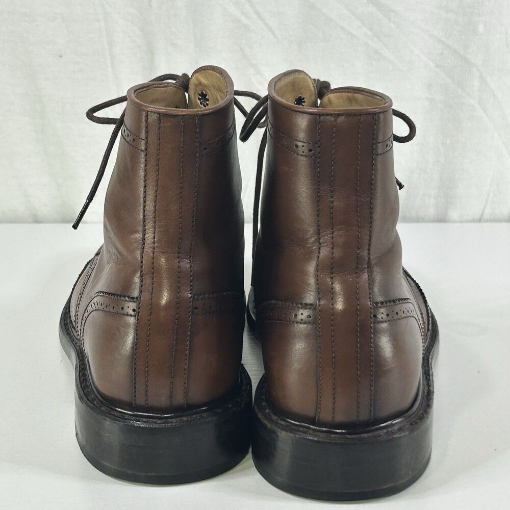 Jack Erwin Carter Wingtip Dress Boot Brown Leather Medallion Men’s 8.5 Spain View 4
